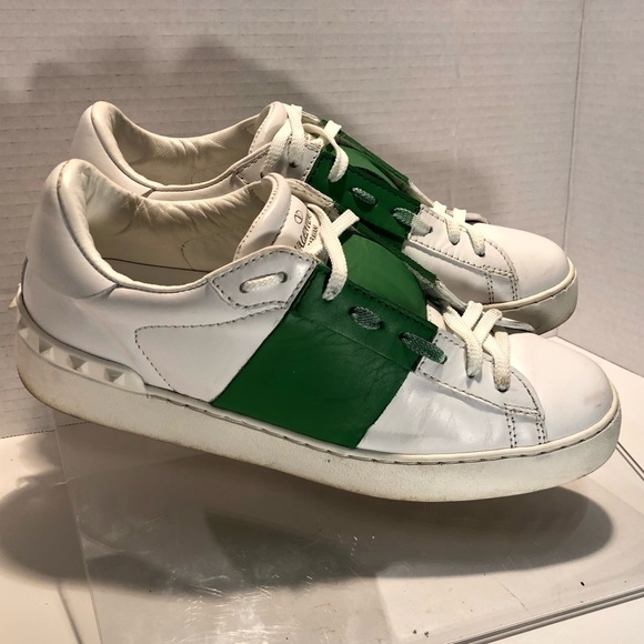 Valentino Garavani Green & White Low Top Sneakers Mens 39.5 - Picture 4 of 12